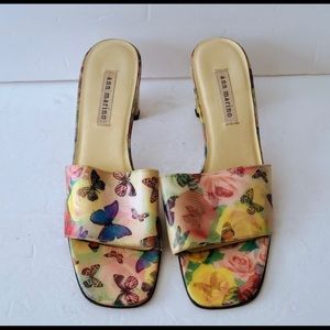 Vintage Y2k Butterfly Square Toe Kitten Heel